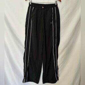 Alo Yoga Wide Leg Track Pants Black White Piping High Rise Relaxed Fit limited